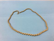 A 9ct gold rope twist necklace, weight 13.5 gram