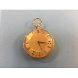 A pocket watch in 18ct gold case, the movement and face signed Lagier Geneve, 38mm diameter