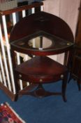 A 19th century mahogany corner wash stand