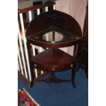 A 19th century mahogany corner wash stand