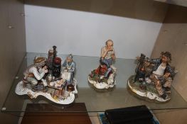 Three Capo De Monte figures