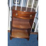 A reproduction mahogany bowfront side cabinet