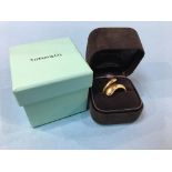A Tiffany and Co designed by Elsa Peretti 18ct gold ‘Teardrop ring’ stamped 750, weight 18.5 gram