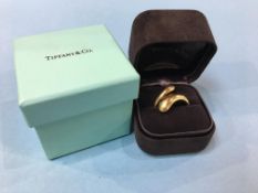 A Tiffany and Co designed by Elsa Peretti 18ct gold ‘Teardrop ring’ stamped 750, weight 18.5 gram
