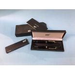 A Mont Blanc Meisterstuck ladies and gentlemen’s ball point pen set, boxed with instructions