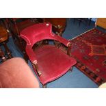 A Chaise longue with a pair of Edwardian armchairs