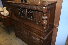 Oak court cupboard