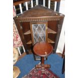 Old Charm oak occasional table and a corner cabinet