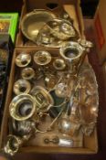 Two boxes of silver plate