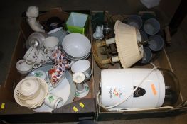 Two trays of assorted including cream ware