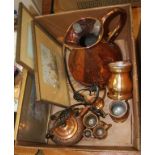 Copper jugs and measures etc.