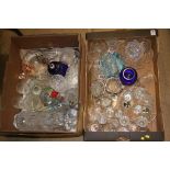 Two boxes of glassware