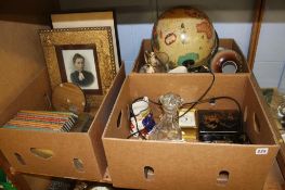 Three boxes of assorted 'History of World War II', scan globe etc.
