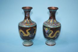 A pair of Cloisonné vases