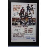 Autographs Clint Eastwood and Eli Wallach, 'The Good, The Bad, The Ugly', framed with certificate