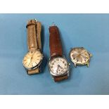 Three gents wristwatches including Vertex, Tissot and Avalon