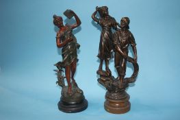 Two spelter figures