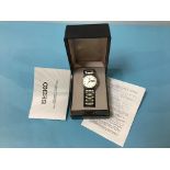 A gents stainless steel wristwatch, dial signed Seiko Automatic, with box and paperwork
