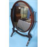 A mahogany dressing table mirror