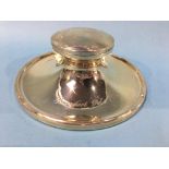 A silver Capstan inkwell, engraved 'Beaufront Polo Club', S. Blanckensee and Son Ltd, Birmingham,