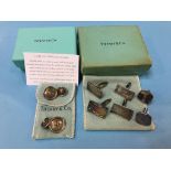 Two pairs of 925 Tiffany and Co cuff links and two other pairs