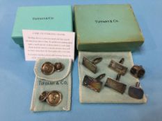 Two pairs of 925 Tiffany and Co cuff links and two other pairs