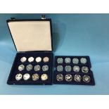 Collection of 24 commemorative silver crowns