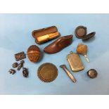 A miniature treen last, a vesta case etc.