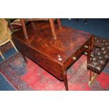 A 19th century mahogany drop flap table, with two drawers