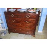 A 19th century oak chest of drawers, with two short and three long graduated drawers