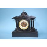 A Victorian slate mantel clock