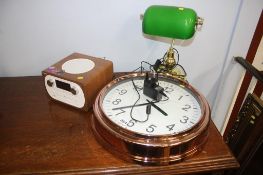 Radio, clock and a lamp