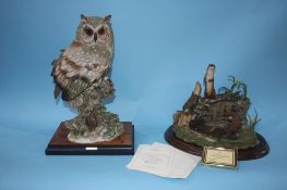 Taking to the water' by Keith Sherwin, Limited edition 238/500 and a Limited edition Owl by Giuseppe