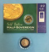 Two half sovereigns, dated 1892 and 2001