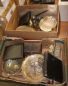 Two boxes of silver plate and cutlery