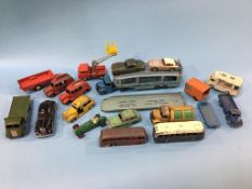 Quantity of Die Cast cars, Dinky etc., in two boxes