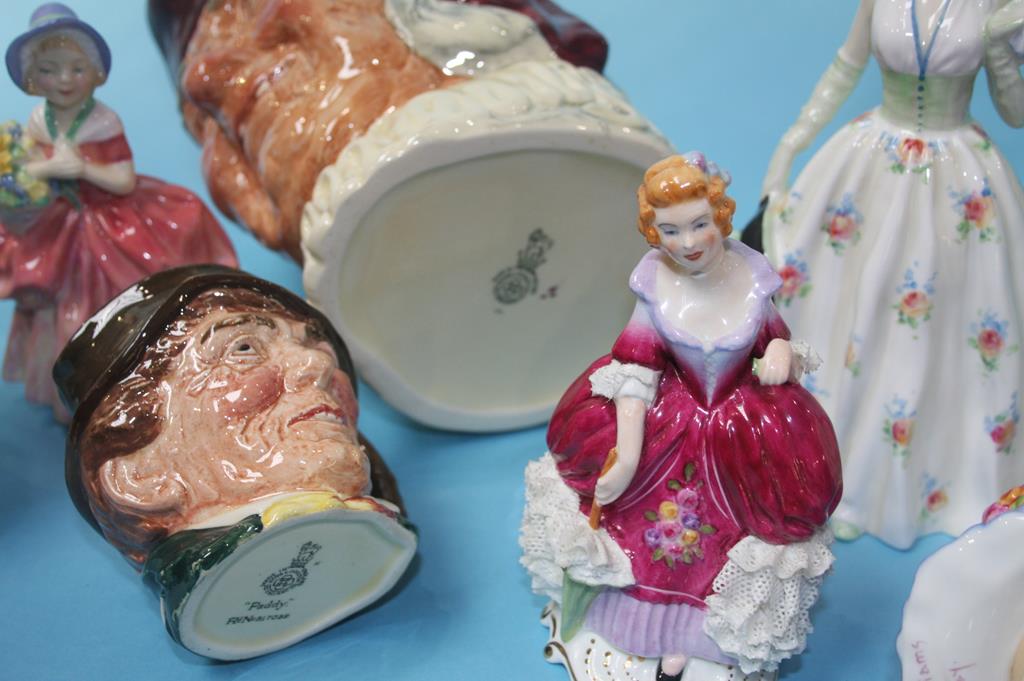Three Royal Doulton Character jugs, Doulton figures etc. - Image 3 of 3