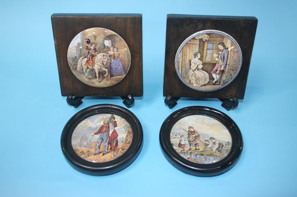 Four 19th century pot lids