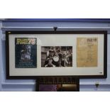 Autographs, The Rolling Stones, along with a copy of Rolling Stones 76 and a credits page, framed