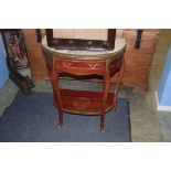 A Louis XV style marble top side table