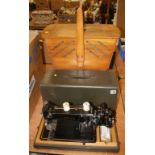 Jones sewing machine and a sewing box