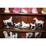 Five Beswick horses