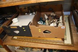 Two boxes of assorted, including Beswick Siamese cats