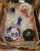 Box of assorted glassware