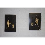 Pair of Shibuyama plaques