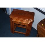 Oriental style brass inlaid nest of tables