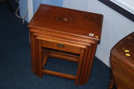 Oriental style brass inlaid nest of tables