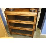 Oak three tier stacking bookcase