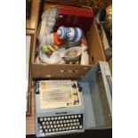 Box of assorted and a typewriter