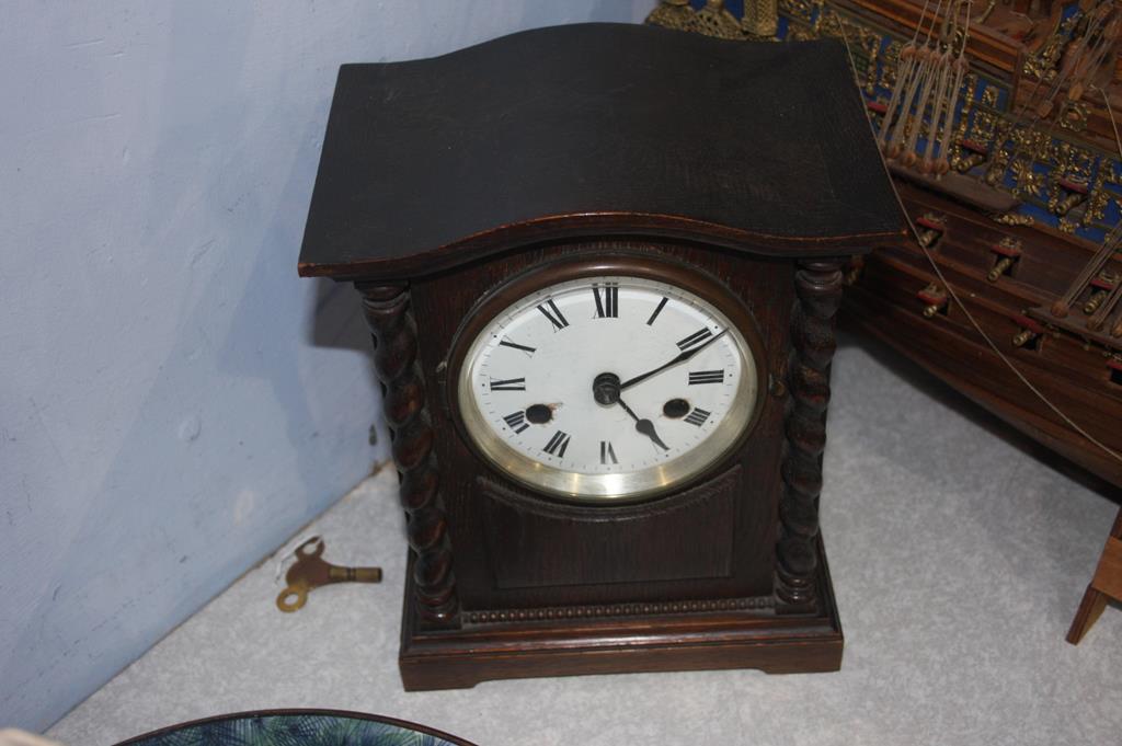 Oak mantel clock